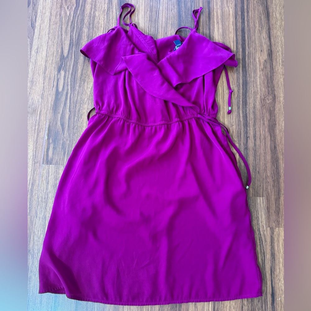 American Eagle Dress Women Medium Purple Sheath Midi V-Neck Sleeveless Casual